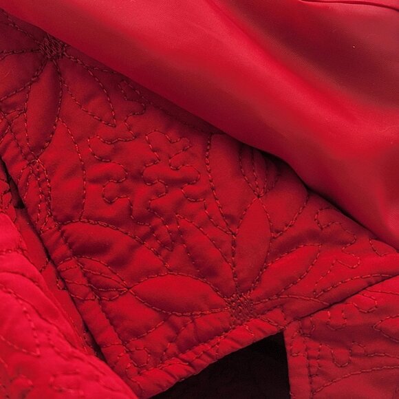 RQT Petite Quilted Floral Pattern Red Jacket Fully Lined Button Closure Womens P - Picture 10 of 10